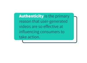 Authenticity is the primary reason that user-generated videos are so effective at influencing consumers to take action.